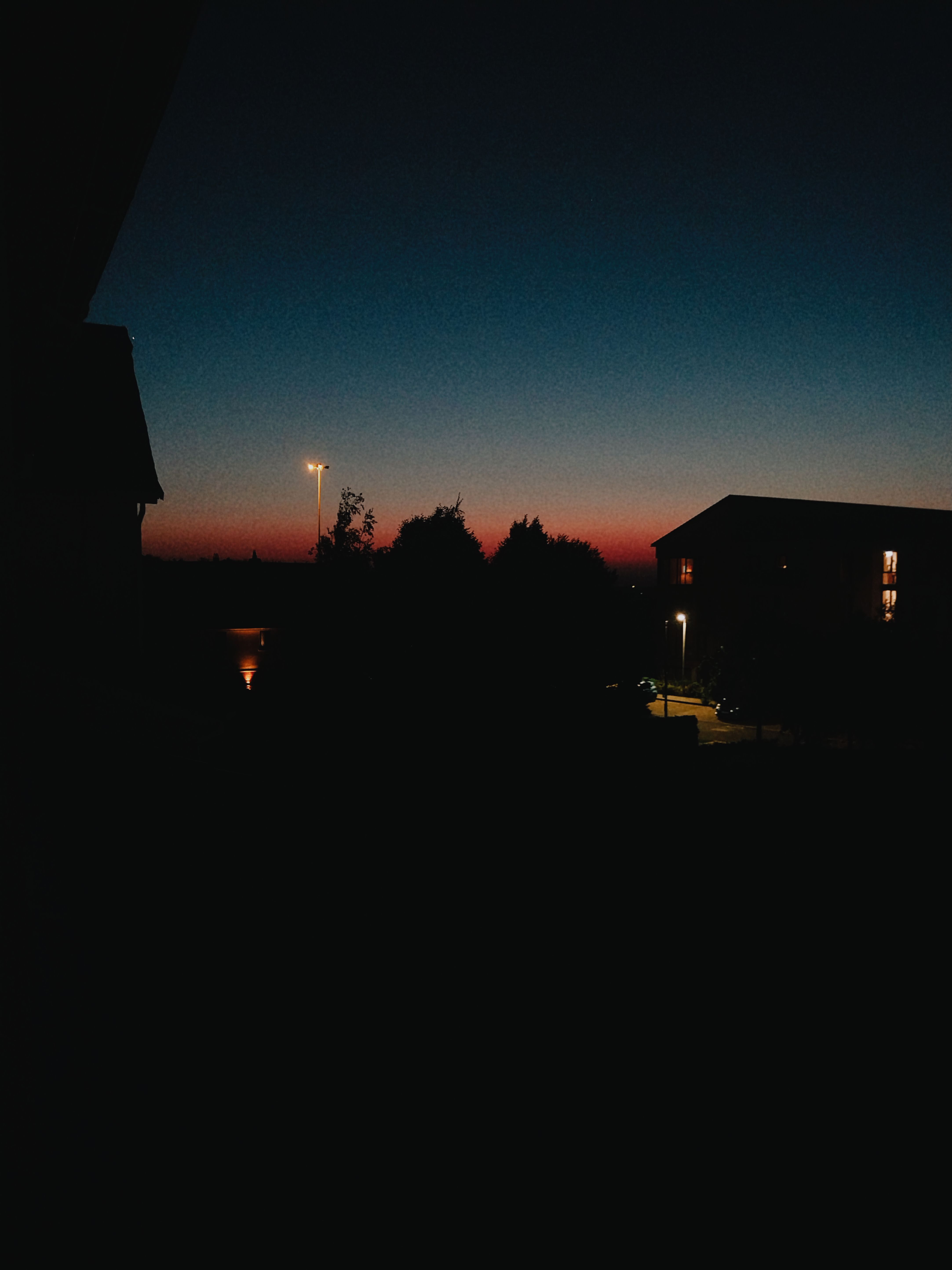 A grainy film look of a sunset